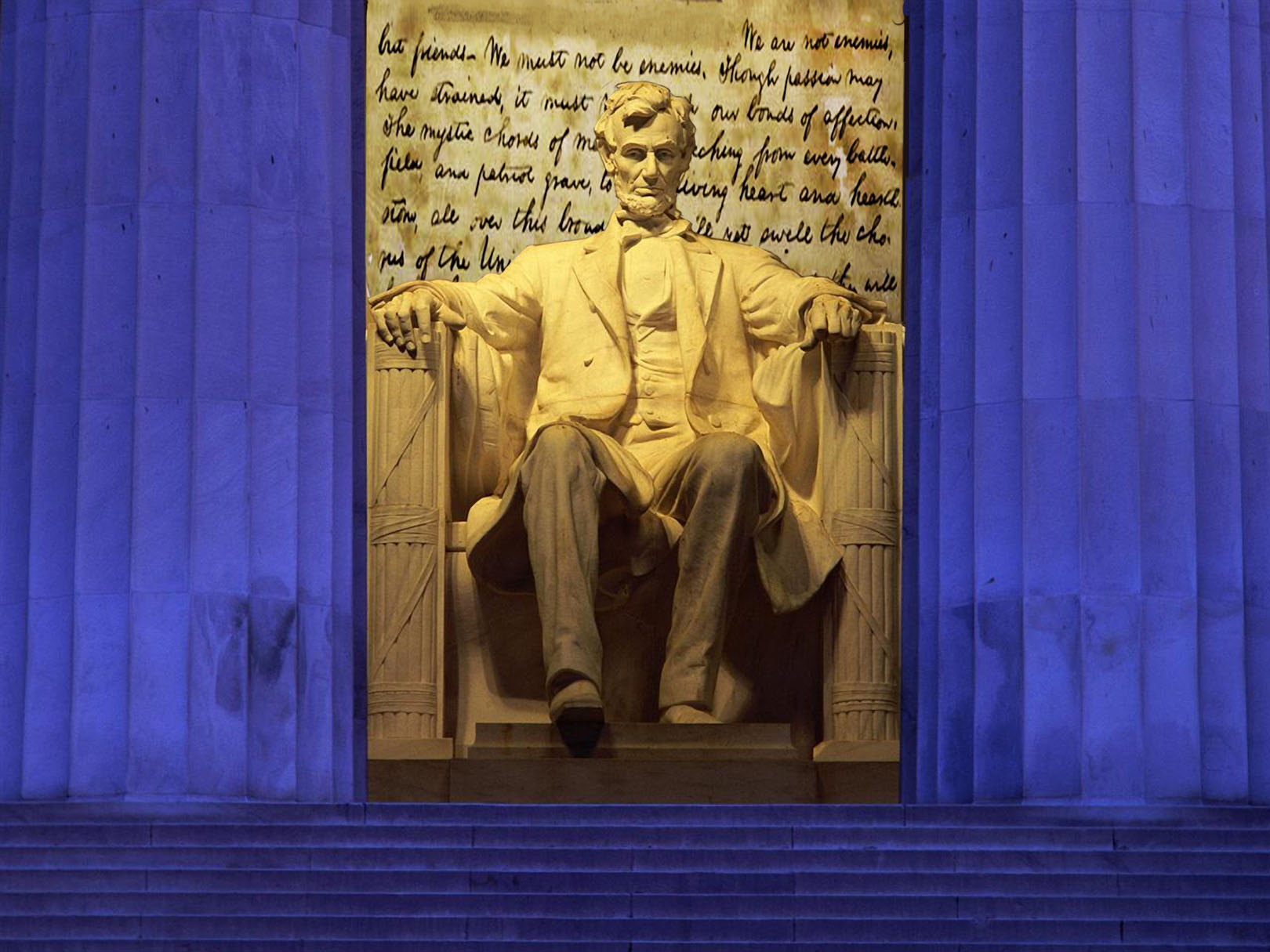 "We must not be enemies," Abraham Lincoln at his First Inaugural Address. Combined photos.