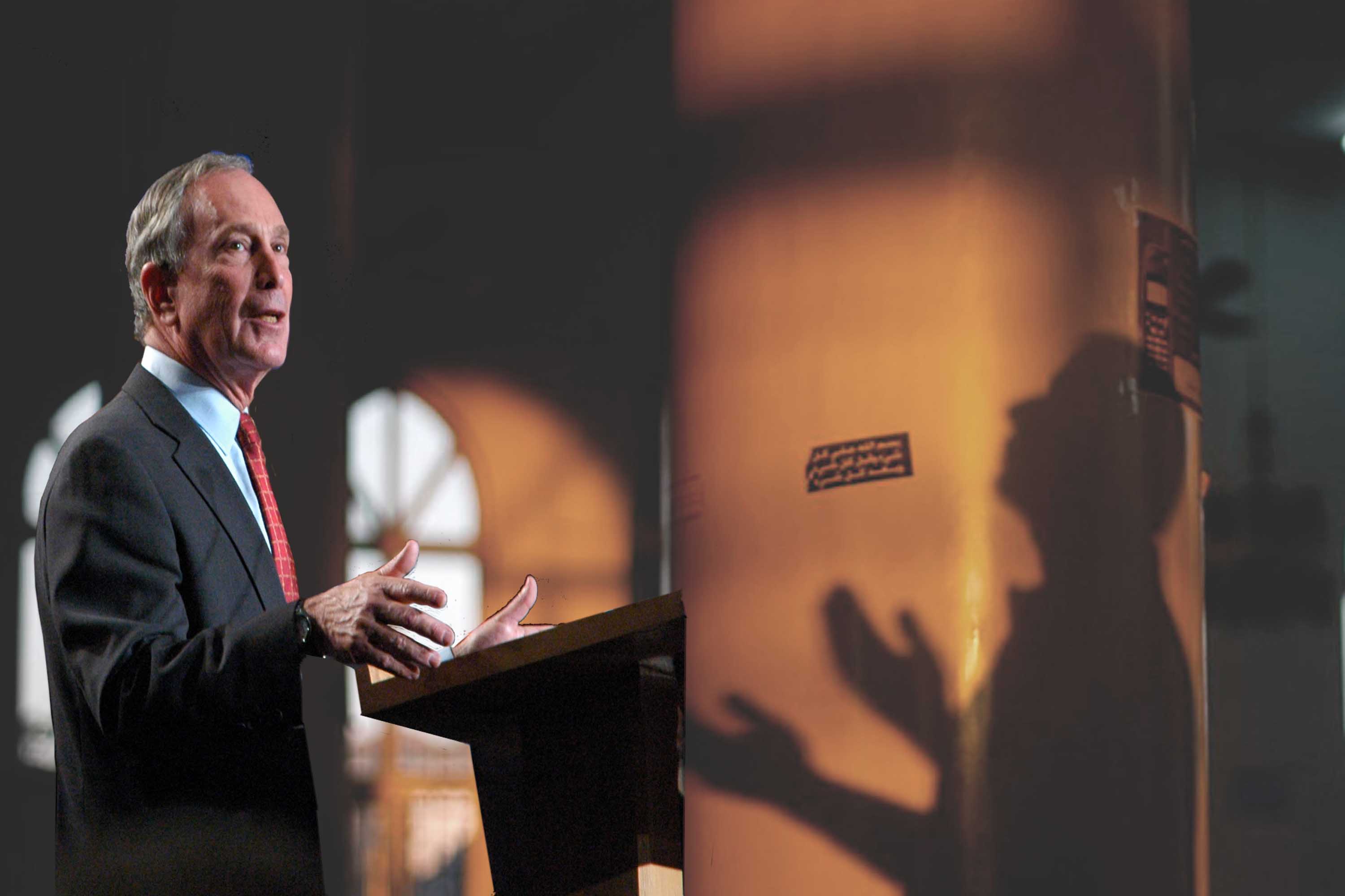 Bloomberg addresses religious freedom at beginning of Ramadan. Combo photo