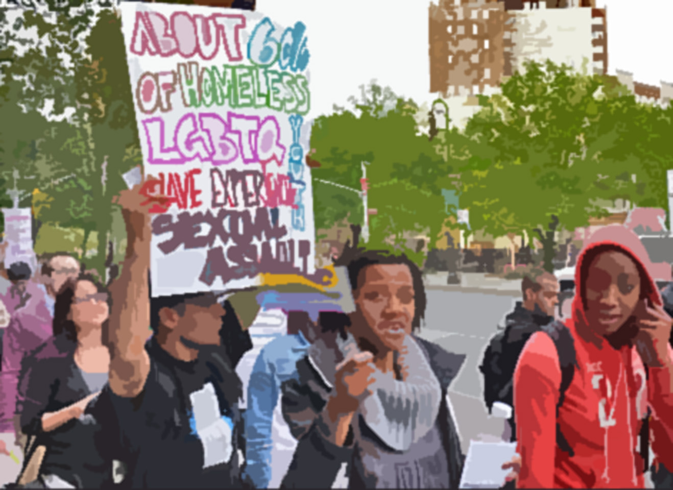 Shelter for Peace demonstrates for more beds for homeless LGBT youth.