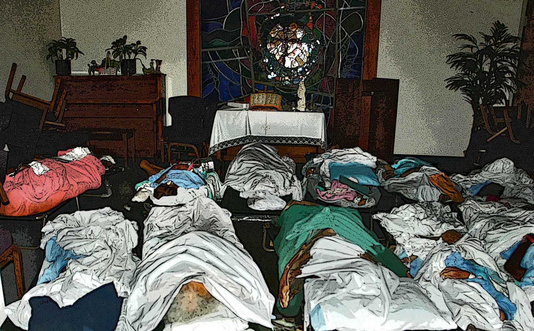 In Memoriam Katrina. Photo & illustration by Tony Carnes/A Journey through NYC religions