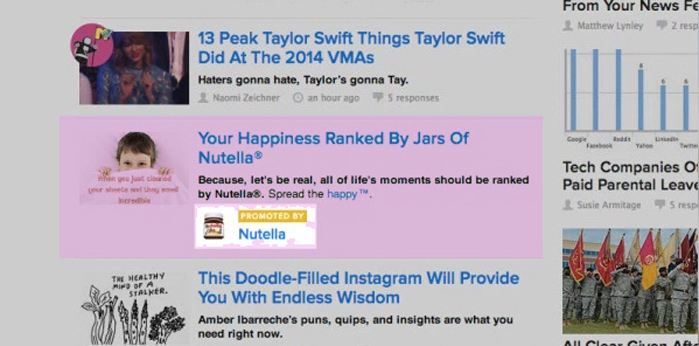 Native advertising on BuzzFeed