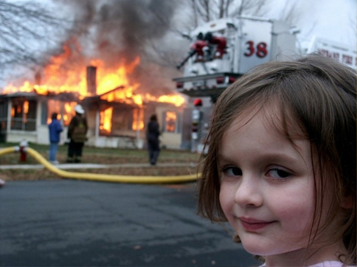BuzzFeed's "Disaster Girl" meme released on October 8, 2008.